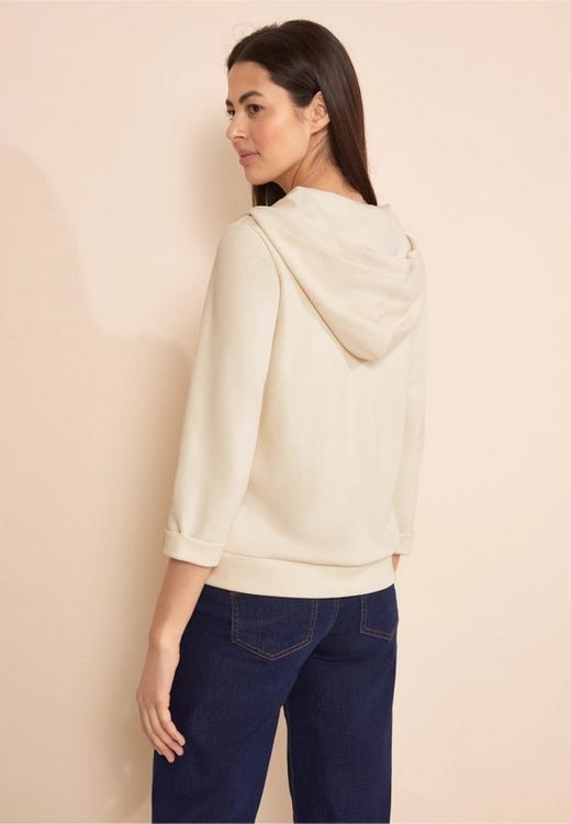 Sudadera con capucha con bolsillos grandes Street One Off White