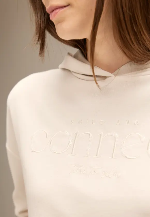 Sudadera con capucha con bordado connect Street One Whisper White