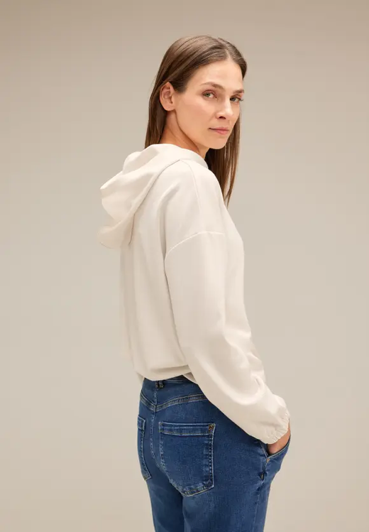 Sudadera con capucha con bordado connect Street One Whisper White