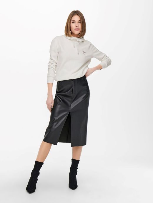 Sudadera con capucha con corazón bordado Only Cloud Dancer