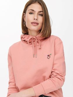 Sudadera con capucha con corazón Only Rosette