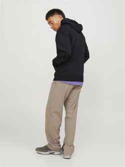 Sudadera con capucha con cuadros relieve Jack & Jones Black