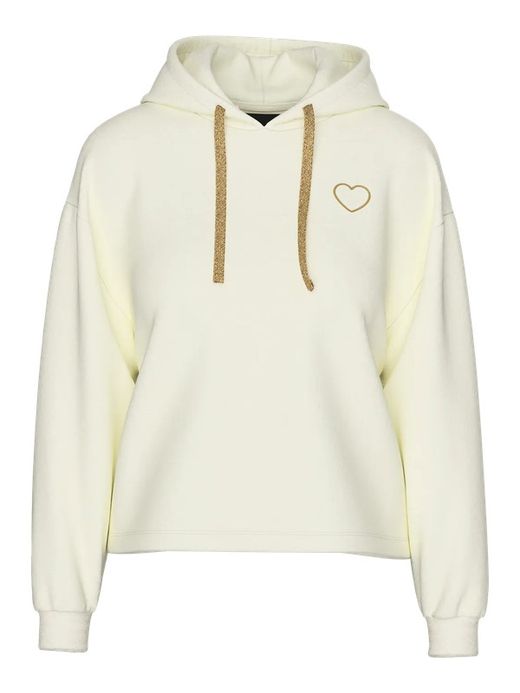 Sudadera con capucha con detalles dorados Pieces White Pepper