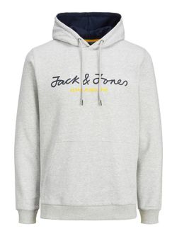 Sudadera con capucha con letras branding Jack & Jones Light Grey Mela