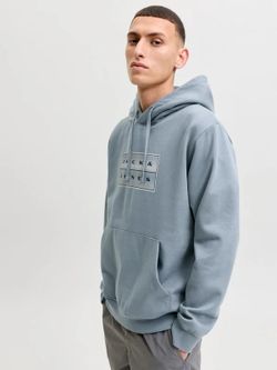Sudadera con capucha con letras J&J Jack & Jones Blue