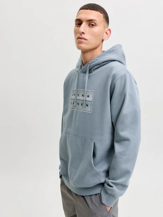Sudadera con capucha con letras J&J Jack & Jones Blue