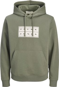 Sudadera con capucha con letras J&J Jack & Jones Vetiver