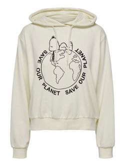 Sudadera con capucha con print Snoopy Only Cloud Dancer