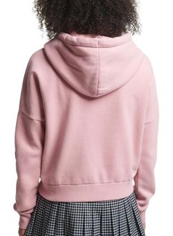 Sudadera con capucha con serigrafía branding Superdry Soft Pink