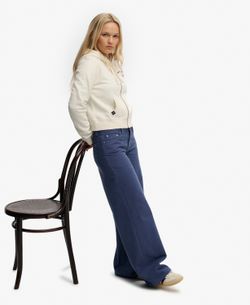 Sudadera con capucha corta con cremallera Superdry Bone White