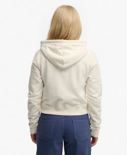Sudadera con capucha corta con cremallera Superdry Bone White