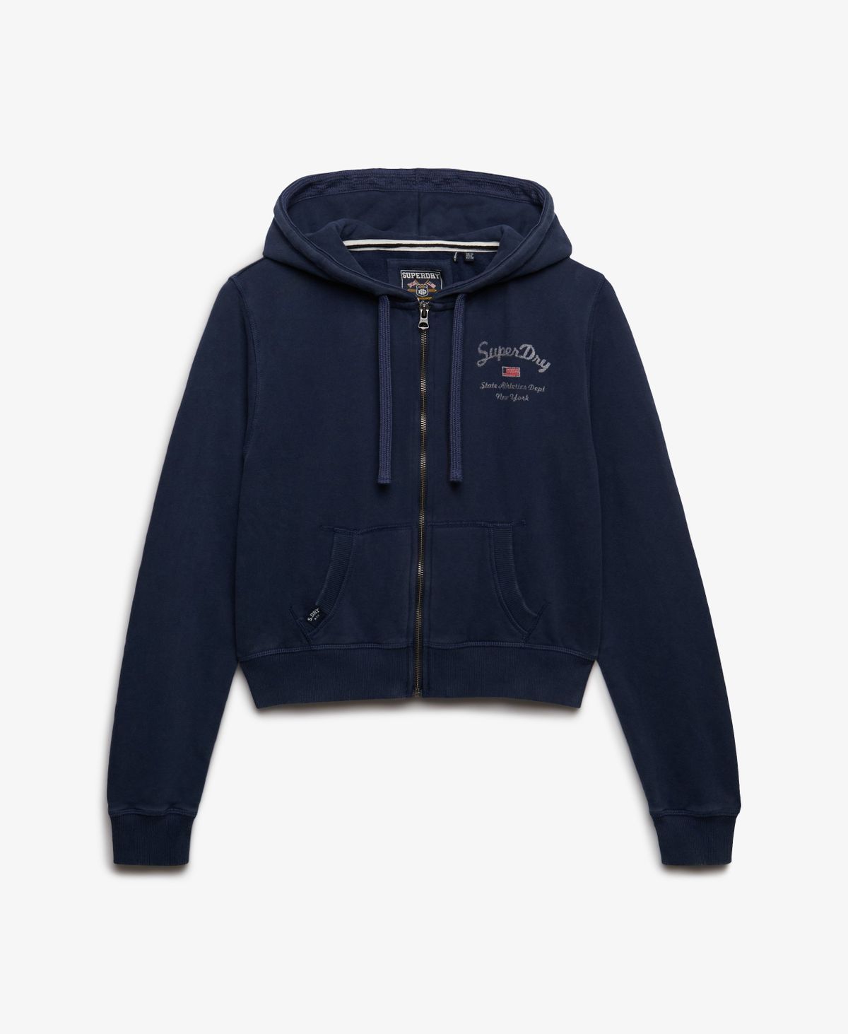 Sudadera con capucha corta con cremallera Superdry Navy