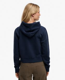 Sudadera con capucha corta con cremallera Superdry Navy