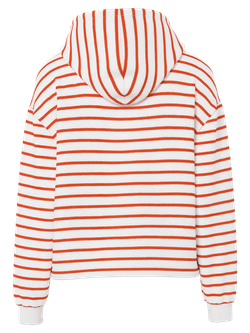 Sudadera con capucha de rayas horizontales Pieces Cloud Dancer