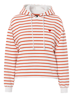 Sudadera con capucha de rayas horizontales Pieces Cloud Dancer