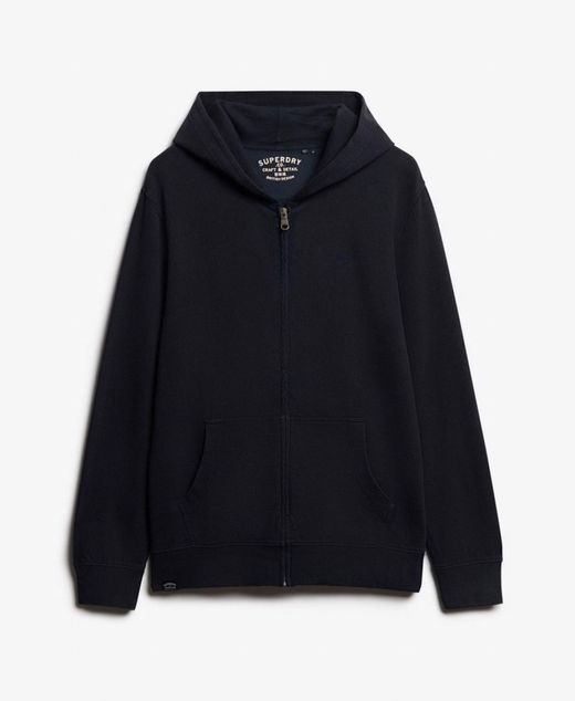 Sudadera con capucha y cremallera envejecida Superdry Bradley Navy