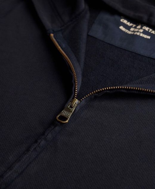 Sudadera con capucha y cremallera envejecida Superdry Bradley Navy