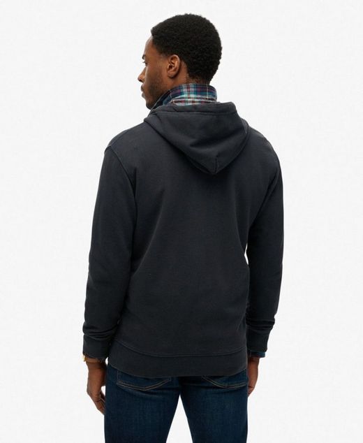Sudadera con capucha y cremallera envejecida Superdry Bradley Navy