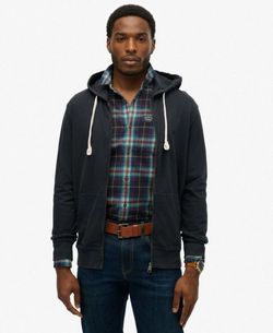 Sudadera con capucha y cremallera envejecida Superdry Bradley Navy