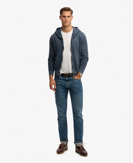 Sudadera con capucha y cremallera envejecida Superdry Slate