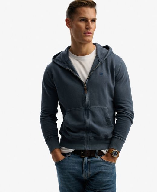 Sudadera con capucha y cremallera envejecida Superdry Slate
