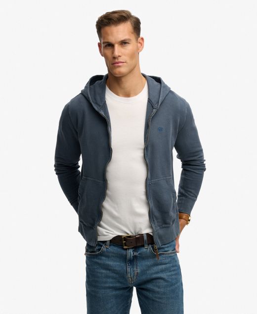 Sudadera con capucha y cremallera envejecida Superdry Slate