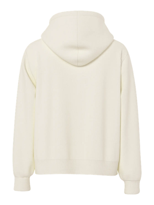 Sudadera con capucha y cremallera Pieces White Pepper