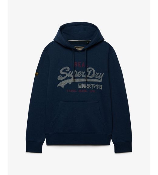 Sudadera con capucha y letras branding Superdry Bluestone