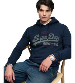 Sudadera con capucha y letras branding Superdry Bluestone