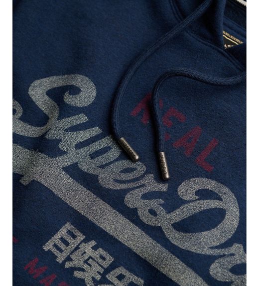 Sudadera con capucha y letras branding Superdry Bluestone