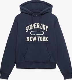 Sudadera con capucha y letras branding Superdry Dark Blue