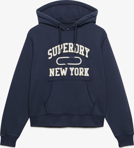 Sudadera con capucha y letras branding Superdry Dark Blue