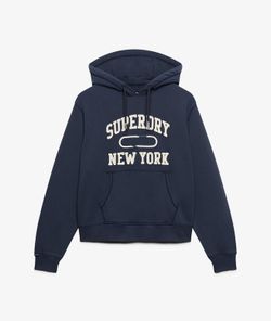 Sudadera con capucha y letras branding Superdry Dark Blue