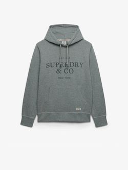 Sudadera con capucha y letras branding Superdry Grey Marl