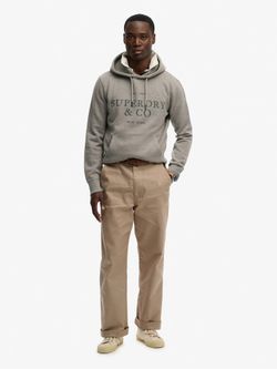 Sudadera con capucha y letras branding Superdry Grey Marl