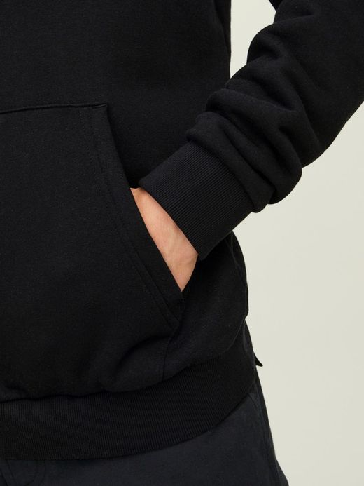 Sudadera con capucha y serigrafía branding Jack & Jones Black