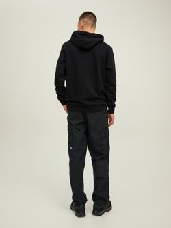 Sudadera con capucha y serigrafía branding Jack & Jones Black