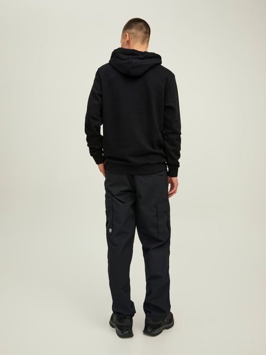 Sudadera con capucha y serigrafía branding Jack & Jones Black