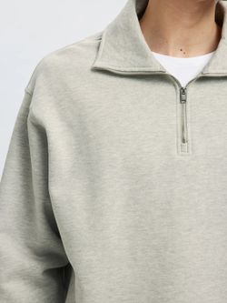 Sudadera con cremallera 1/4 lisa Selected Light Grey Mela