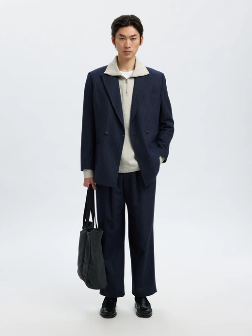 Sudadera con cremallera 1/4 lisa Selected Light Grey Mela