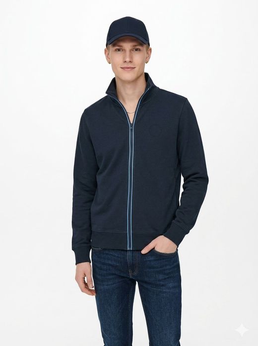 Sudadera con cremallera ribeteada Blend Of America Navy
