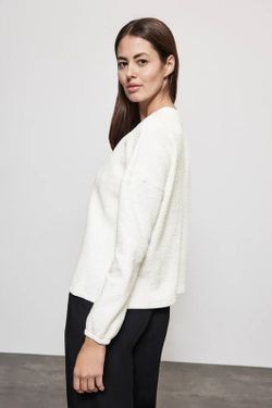 Sudadera con relieve zig zag Street One White Asparagus