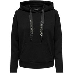 Sudadera corta con capucha y cordón piedras Only Black