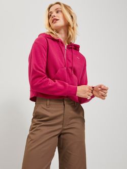 Sudadera corta con capucha y cremallera Jjxx Pink