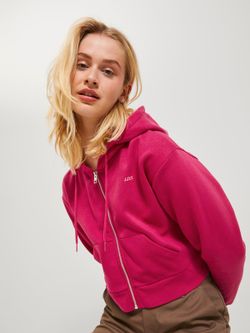 Sudadera corta con capucha y cremallera Jjxx Pink