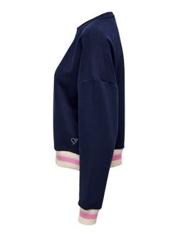 Sudadera corta con raya bicolor Only Maritime Blue