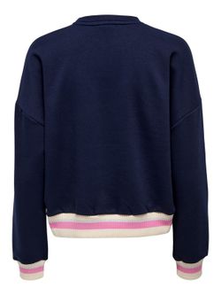 Sudadera corta con raya bicolor Only Maritime Blue