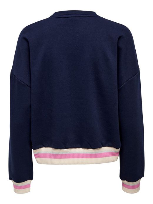 Sudadera corta con raya bicolor Only Maritime Blue