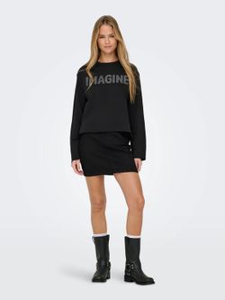 Sudadera corta oversize Imagine Only Black
