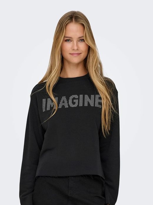 Sudadera corta oversize Imagine Only Black